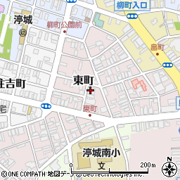秋田県能代市東町周辺の地図