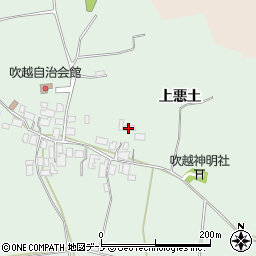 秋田県能代市吹越上悪土周辺の地図
