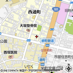 秋田県能代市西通町9-15周辺の地図