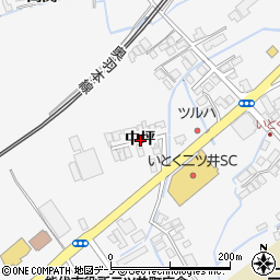 秋田県能代市二ツ井町中坪周辺の地図