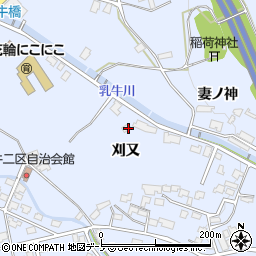 秋田県鹿角市花輪刈又周辺の地図