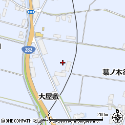 秋田県鹿角市花輪葉ノ木谷地周辺の地図