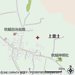 秋田県能代市吹越周辺の地図