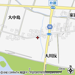 秋田県能代市朴瀬大川反37周辺の地図
