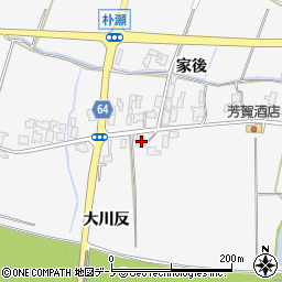 秋田県能代市朴瀬大川反100-1周辺の地図