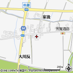 秋田県能代市朴瀬大川反112周辺の地図