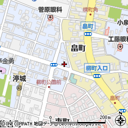 秋田県能代市柳町6-13周辺の地図
