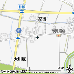 秋田県能代市朴瀬大川反123周辺の地図