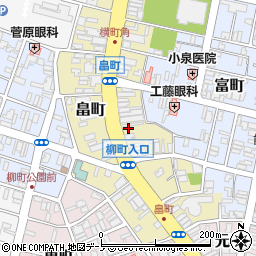 秋田県能代市畠町周辺の地図