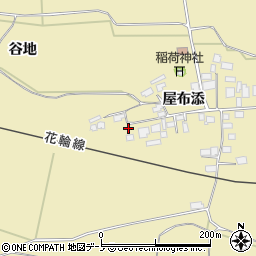 秋田県大館市道目木屋布添38周辺の地図