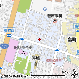 秋田県能代市柳町周辺の地図