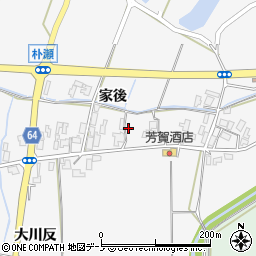 秋田県能代市朴瀬家後周辺の地図