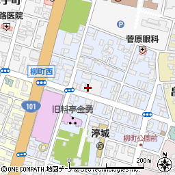 秋田県能代市柳町9-25周辺の地図