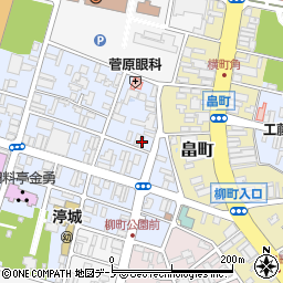 秋田県能代市柳町4-18周辺の地図