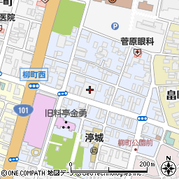 秋田県能代市柳町9周辺の地図