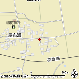 秋田県大館市道目木屋布添75周辺の地図