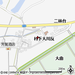 秋田県能代市朴瀬村下大川反周辺の地図