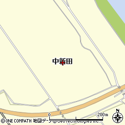 秋田県能代市二ツ井町切石中新田周辺の地図