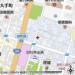 秋田県能代市柳町9-33周辺の地図