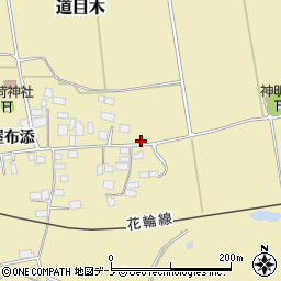 秋田県大館市道目木屋布添104周辺の地図