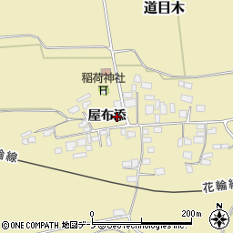秋田県大館市道目木屋布添62周辺の地図