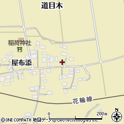 秋田県大館市道目木屋布添85周辺の地図