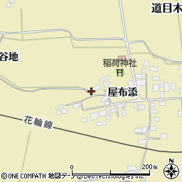 秋田県大館市道目木屋布添47周辺の地図