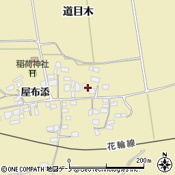 秋田県大館市道目木屋布添周辺の地図