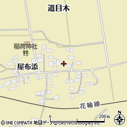 秋田県大館市道目木屋布添86周辺の地図