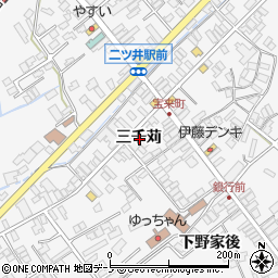 秋田県能代市二ツ井町三千苅周辺の地図