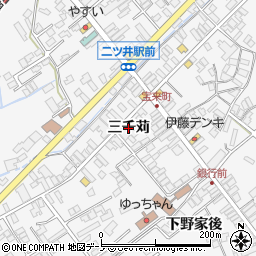 秋田県能代市二ツ井町（三千苅）周辺の地図