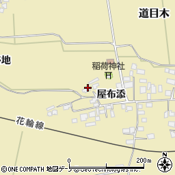 秋田県大館市道目木屋布添43-2周辺の地図