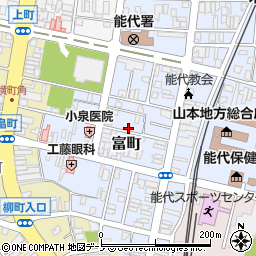 秋田県能代市富町周辺の地図