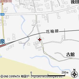秋田県大館市十二所古館周辺の地図