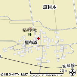 秋田県大館市道目木屋布添91周辺の地図