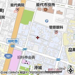 秋田県能代市柳町3-7周辺の地図