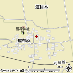 秋田県大館市道目木屋布添89周辺の地図