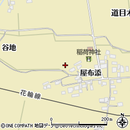 秋田県大館市道目木屋布添50周辺の地図