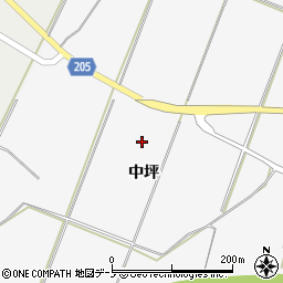 秋田県能代市朴瀬中坪周辺の地図