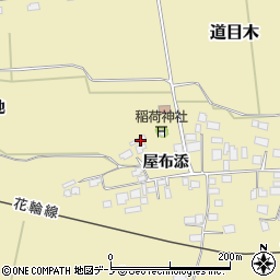 秋田県大館市道目木屋布添53周辺の地図