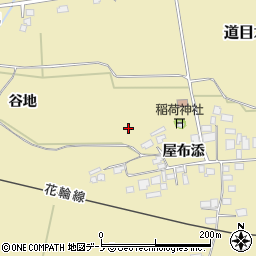 秋田県大館市道目木屋布添48周辺の地図