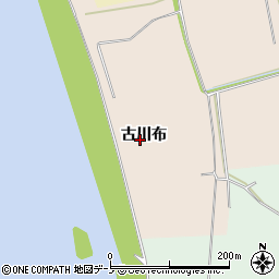 秋田県能代市真壁地（古川布）周辺の地図