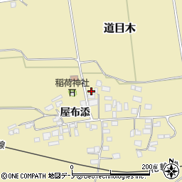 秋田県大館市道目木屋布添92周辺の地図