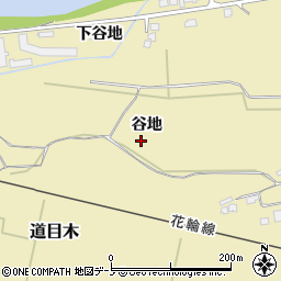 秋田県大館市道目木谷地周辺の地図