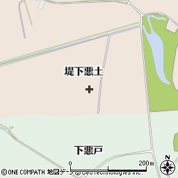 秋田県能代市真壁地堤下悪土周辺の地図