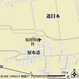 秋田県大館市道目木屋布添93周辺の地図