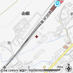 秋田県能代市二ツ井町（山根）周辺の地図