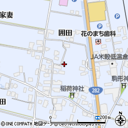 秋田県鹿角市花輪囲田周辺の地図