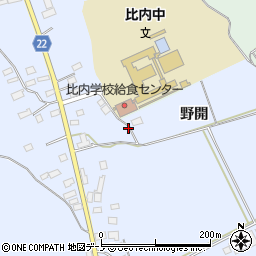秋田県大館市比内町新館野開114-2周辺の地図