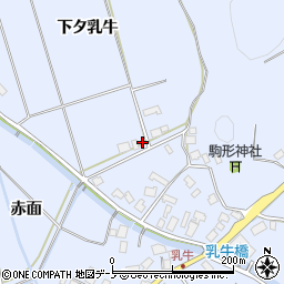 秋田県鹿角市花輪下タ乳牛周辺の地図